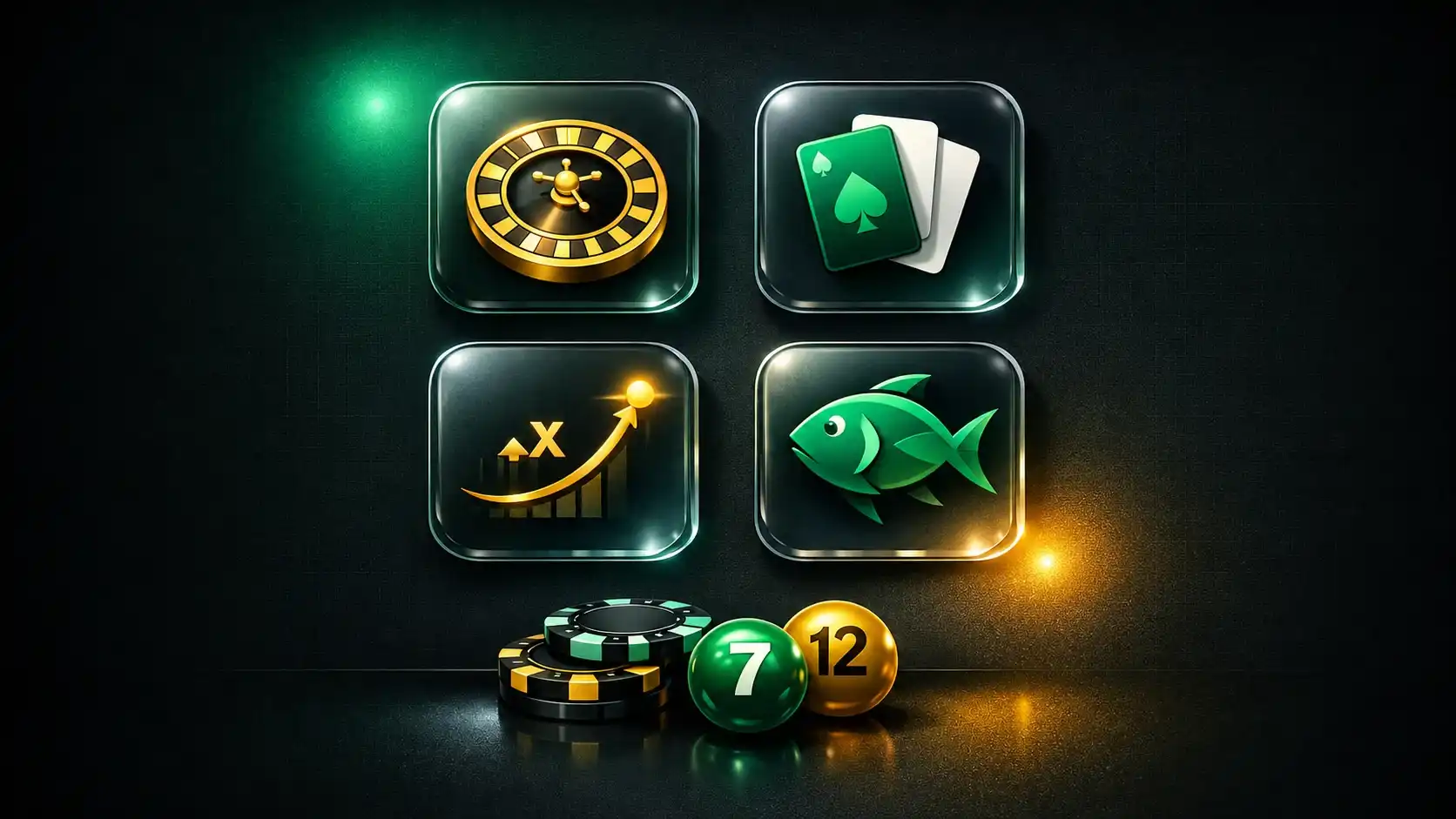 644jili game category tiles — roulette, card games, a crash multiplier curve and a fishing game
